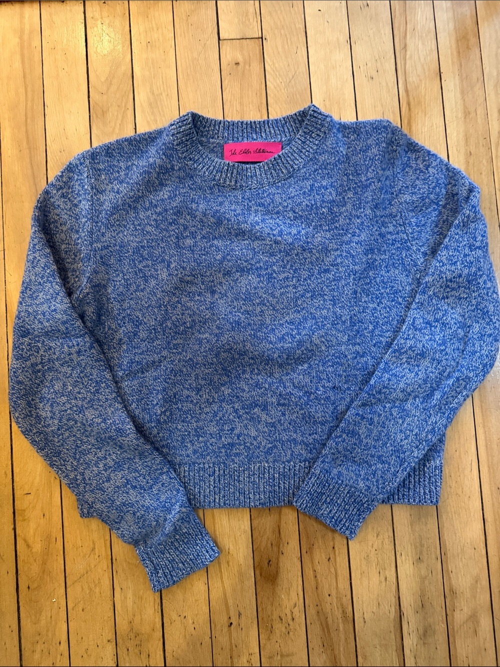 The Elder Statesman Marled Blue Cashmere Sweater